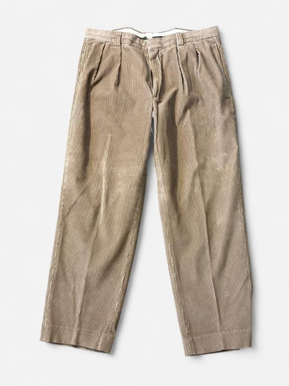 L.L.Bean Men's Brown Corduroy Pleated Pants